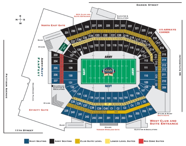 Army Navy Game Seating Chart